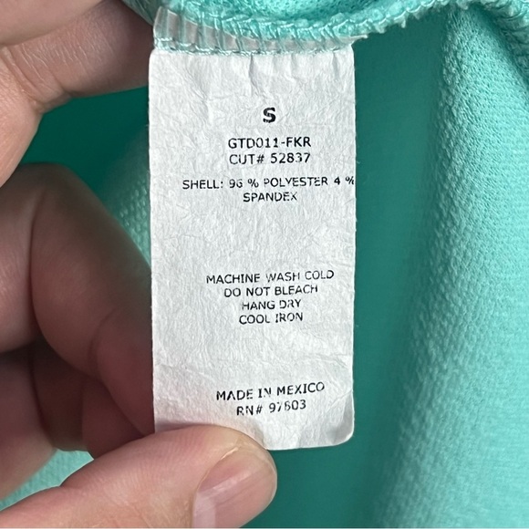 GREEN ENVELOPE Los Angeles Aqua Ruffle Sleeve Women's Top Spring Blouse Small - Picture 9 of 9